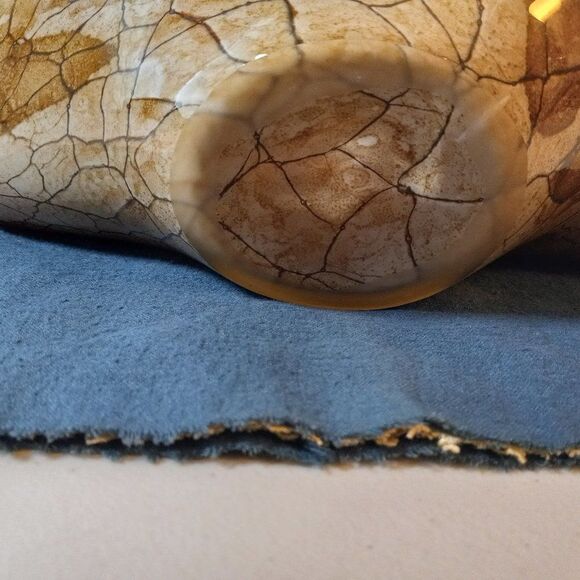 Handmade Sea Shell w/ Spirder Vein pattern Art Glass Centerpiece Countrycore - Picture 8 of 11